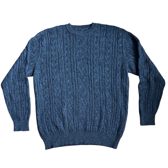 no brand Other - Peruvian sweater crew neck cable knit baby alpaca wool dark charcoal men’s M